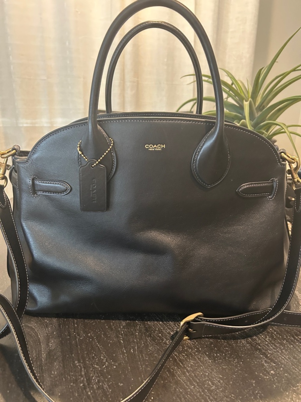Coach Empire Black Leather Satchel